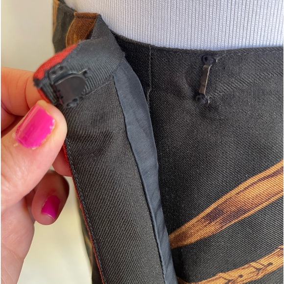 RALPH LAUREN Equestrian Horse Bit Hunter Black Red Lined Wool Wrap Skirt 8 USA - Picture 9 of 14